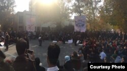 Tehran university students gathered on campus on Monday, December 4 to protest increasing pressures by authorities