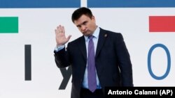 Ukraine's Foreign Minister Pavlo Klimkin arrives for the OSCE meeting in Milan on December 6.