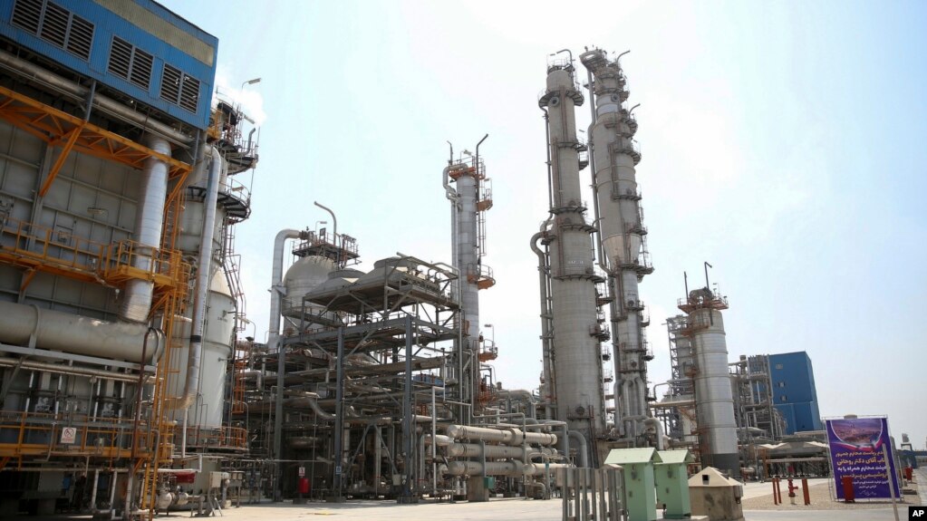 This Sept. 4, 2018 official file photo, shows a part of the Pardis petrochemical complex facilities in Assalouyeh on the northern coast of the Persian Gulf, Iran. 