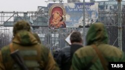 Сепаратисты на территории Донецкого аэропорта, начало марта 2015 г.