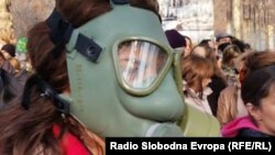 Архивска фотогрaфија: Протест против загадување на воздухот во Скопје.