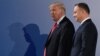 Polish President Andrzej Duda (right) and U.S. President Donald Trump after talks in Warsaw on July 6, 2017