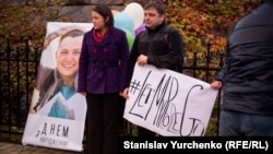 Акция приуроченная к Дню рождения политзаключенного Геннадия Афанасьева, Киев, 8 ноября 2015
