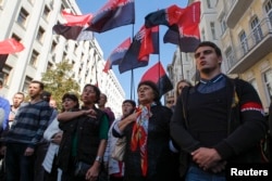 "Правый сектор" протестует против законов "о Донбассе". 17 сентября