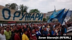 Radnici "Zastava oružja" na protestu u Beogradu, ilustrativna fotografija