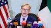 Brian Hook, the U.S. Special Representative for Iran, speaks during a press conference in Kuwait City, June 23, 2019