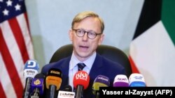 KUWAIT -- Brian Hook, the U.S. Special Representative for Iran, speaks during a press conference in Kuwait City, June 23, 2019