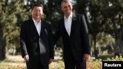 U.S. President Barack Obama meets Chinese President Xi Jinping at the Annenberg Retreat at Sunnylands in Rancho Mirage, California.