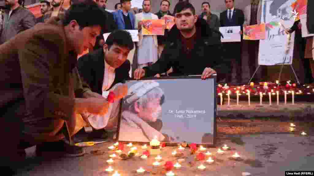مراسم شمع&zwnj;افروزی به یابود از داکتر ناکامورا در کابل.&nbsp;