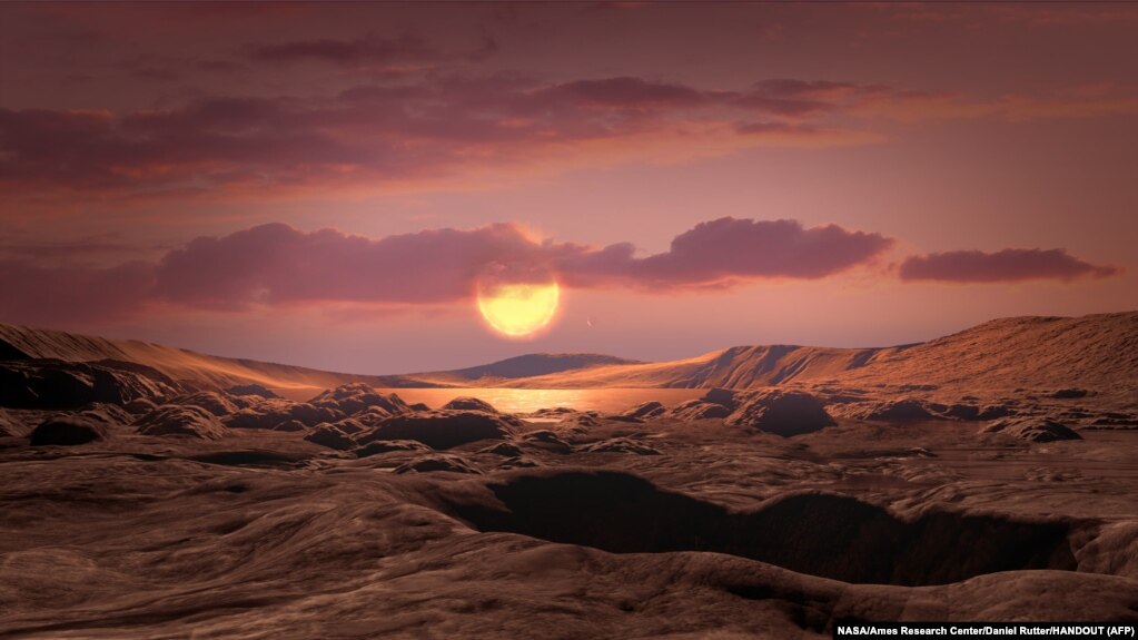 تصویری که یکی از هنرمندان ناسا طراحی کرده و نشان می‌دهد که سطح سیاره «کپلر ۱۶۴۹سی» چگونه می‌تواند باشد