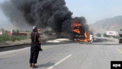 Two drivers were killed and another injured in a similar attack in Khyber on August 21.