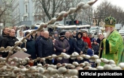 Асьвячэньне вярбы ў Кіеве. Украінская аўтакефальная праваслаўная царква