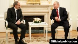 Russia - Russian President Vladimir Putin meets with Armenian Prime Minister Nikol Pashinian in Moscow, December 27, 2018.
