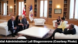 Лейла Мустафаева на встрече с президентом Грузии