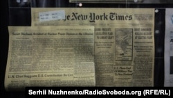 New York Times повідомив про аварію 29 квітня (примірник з експозиції Національного музею «Чорнобиль»)