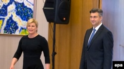 Predsjednica Hrvatske Kolinda Grabar-Kitarović i hrvatski premijer Andrej Plenković