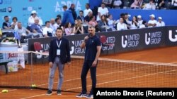 Djordje Djokovic (stânga) și Goran Ivanisevic (dreapta)