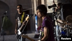 The band Kabul Dreams performs during Sound Central, a one-day "stealth festival" in Kabul on October 1, 2011.