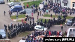 Протистояння громадян із силовиками на «площі Змін», Мінськ, 15 листопада 2020 року