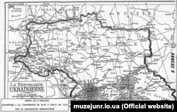 Карта України, представлена учасникам Паризької мирної конференції делегацією УНР (1919)