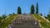 Лестница, ведущая к монументу "Родина-мать зовет!", на Мамаевом кургане, 2015 год