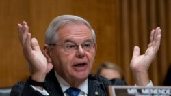 U.S. -- Sen. Bob Menendez, the top Democrat on the Senate Foreign Relations Committee, questions Deputy Secretary of State John Sullivan, on Capitol Hill in Washington, October 30, 2019