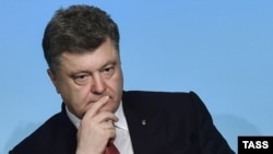 Ukrainian President Petro Poroshenko attends the Ukraine-EU summit in Kyiv on April 28.