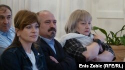 Karolina Vidović Krišto, predsjednik novinarskog sindikara Anton Filić i Elizabeta Gojan