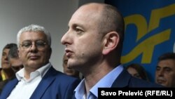 Opposition leaders Andrija Mandic (left) and Milan Knezevic (right) were among those convicted and sentenced to prison for an attempted coup in Montenegro.