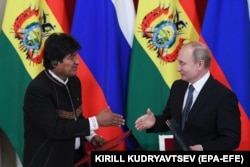 Эво Моралес в гостях у Владимира Путина в Кремле. 11 июля 2019 года