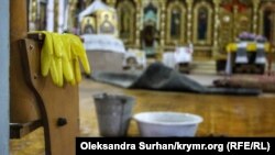 Будівля Кафедрального собору святих рівноапостольних Володимира і Ольги після зливи 12 червня