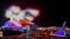 Fireworks go off over the Fisht Olympic Stadium at the start of the opening ceremony for the Sochi Winter Olympics.