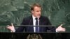 President Emmanuel Macron addressing the U.N. General Assembly on September 25.