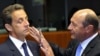 Președintele Traian Basescu și omologul său francez Nicolas Sarkozy la Brussels