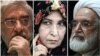 Mirhossein Mousavi (L), Zahra Rahnavard, and Mehdi Karroubi, under house arrest since 2011.