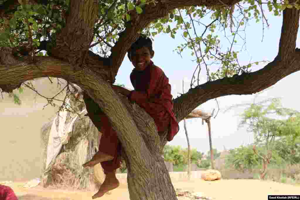 A majority of school-age children in rural Tharparkar are not able to attend school because the area has no educational facilities.