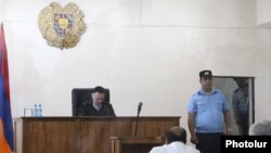 Armenia -- Judge Davit Grigorian orders former President Robert Kocharian's release from custody, Yerevan, May 18, 2019.