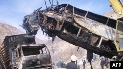 File photo of vehicles destroyed in accidents in Afghanistan.