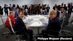 حضور دونالد ترمپ، رئیس جمهور پیشین امریکا در نشست سران G7 در سال ۲۰۱۹ در بریتانیا