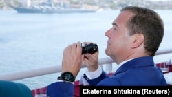 Дмитрий Медведев на Дне Военно-морского флота России. Севастополь, 28 июля 2019 года