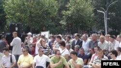 War veterans protesting in Sarajevo