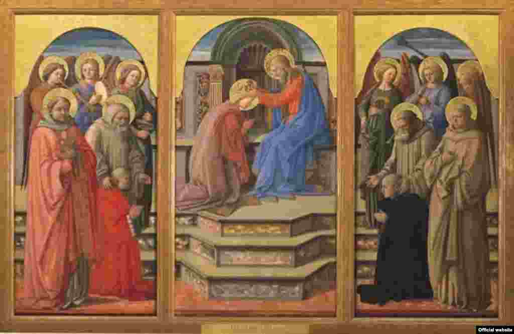 Filippo Lippi, Incoronarea Fecioarei - Musei Vaticani (panou expus temporar la Arezzo, locul de proveniență al picturii)