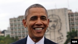 Президент США Барак Обама на площади в Гаване. Куба, 21 марта 2016 года.