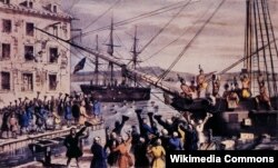 "Бостонское чаепитие 1773 года". Борьба за независимость США началась здесь.