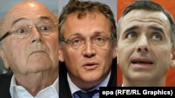 Sepp Blatter, Jerome Valcke és Markus Kattner, a FIFA volt elnöke, főtitkára és pénzügyi igazgatója