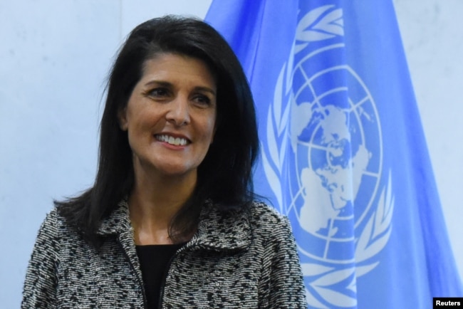 U.S. Ambassador to the United Nations Nikki Haley has said that the United States "continues to condemn and call for an immediate end to the Russian occupation of Crimea."