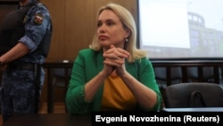 Marina Ovsyannikova attends a court hearing in Moscow in July 2022.