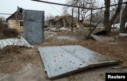 A destroyed house is seen in the Spartak area near the Sergey Prokofiev International Airport in Donetsk in mid-November.