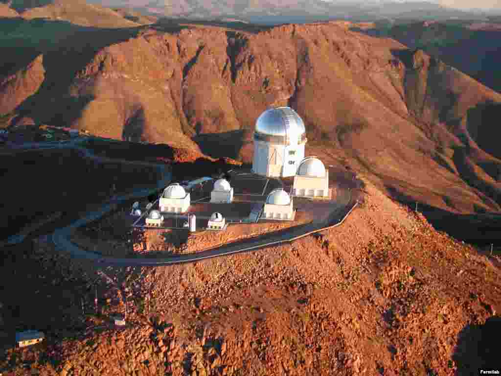 The Blanco telescope in Chile as seen from the air. 