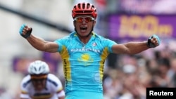 Лондон олимпиадасында алтын алған велоспортшы Александр Винокуров. Лондон, 28 шілде 2012 жыл.